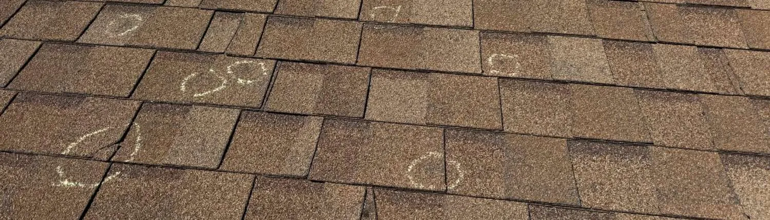 Hail Damage Shingles in North Texas